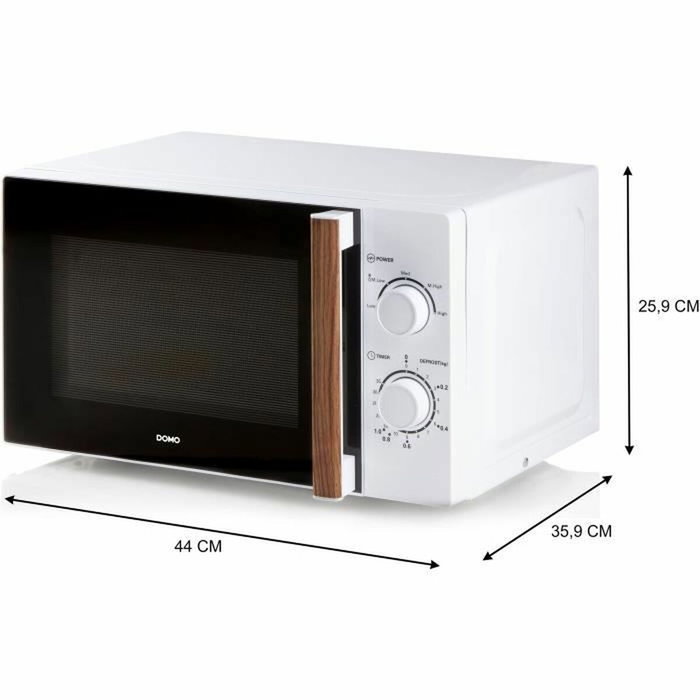 Domo DO2720 Micro-ondes 20L - 700W - Blanc finition bois Domo DO2720 Micro-ondes 20L - 700W - Blanc finition bois
