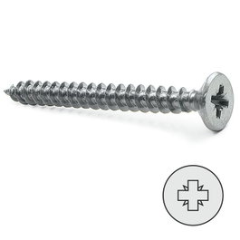 UCAFIX Vis à bois tête plate Pozidriv zincée 3mm x 40mm DIN 7505-A