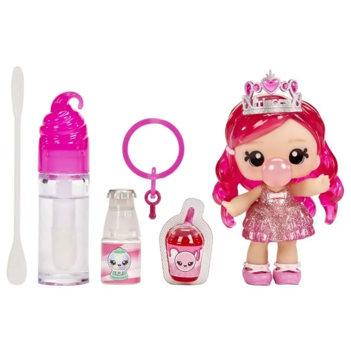 Yummiland - Poupée Bianca 10 cm avec Kit de Création de Gloss Pailleté Parfumé Chewing Gum - Idéal Dès 4 Ans