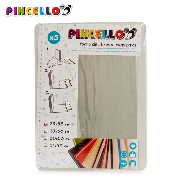 Pincello Lot de 5 films adhésifs pour couvrir livres 28 x 53 cm (Set de 36) Pincello Lot de 5 films adhésifs pour couvrir livres 28 x 53 cm (Set de 36)