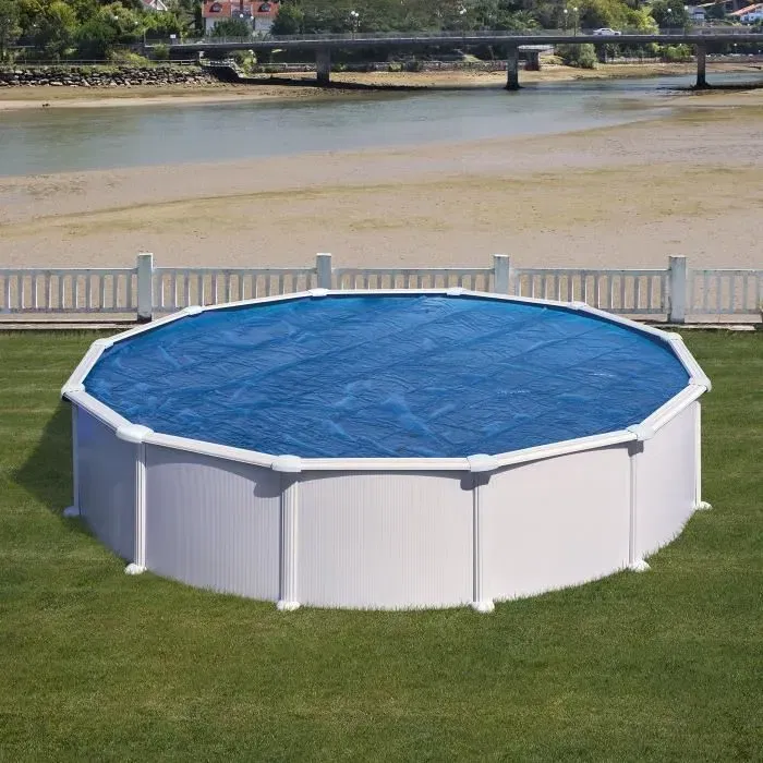 GRE Bâche à bulles été pour piscine hors-sol ronde Diamètre 4.50m à 4.60m - Épaisseur 0.18mm (180µ) - Bleue