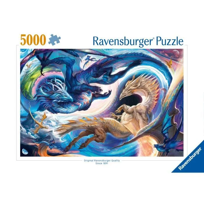 Ravensburger Puzzle 5000 pièces Dragons de jour et de nuit - 12000813 - Jeu d'adultes à partir de 14 ans Ravensburger Puzzle 5000 pièces Dragons de jour et de nuit - 12000813 - Jeu d'adultes à partir de 14 ans