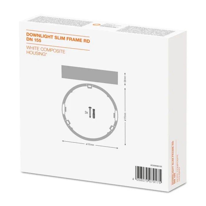 LVE 4058075079175 Encadrement de montage en saillie rond pour plafonnier - Boîtier en polycarbonate robuste - Avec gabarit de perçage LVE 4058075079175 Encadrement de montage en saillie rond pour plafonnier - Boîtier en polycarbonate robuste - Avec gabarit de perçage