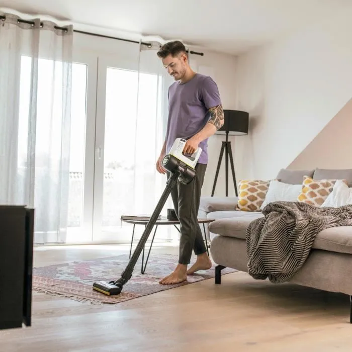 Karcher Aspirateur balai sans fil VC 4 Cordless myHome - Autonomie 30 min - Silencieux - Avec brosse électrique et mode Boost