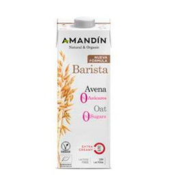 AMANDIN Boisson Végétale Avoine Barista Sans Sucres 1L Pack x6