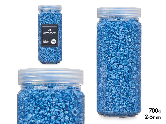 GIFTDECOR Bocal de pierres métallisées bleues 2-5 mm 700 g (Set de 12) GIFTDECOR Bocal de pierres métallisées bleues 2-5 mm 700 g (Set de 12)