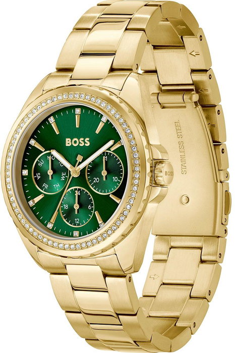 Boss Montre Analogique Dorée et Cadran Vert