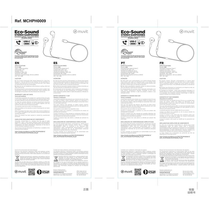 Muvit for Change E58 Blanc USB-C