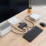 Nanocable Switch KVM 2xUSB-C à 3xUSB-A + 2xUSB-C PD + HDMI + DisplayPort + Audio Gris