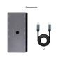 Nanocable Switch KVM 2xUSB-C à 3xUSB-A + 2xUSB-C PD + HDMI + DisplayPort + Audio Gris