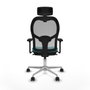 Piqueras y Crespo Chaise de Bureau avec Appui-tête Jorquera 3D086N2 Turquoise