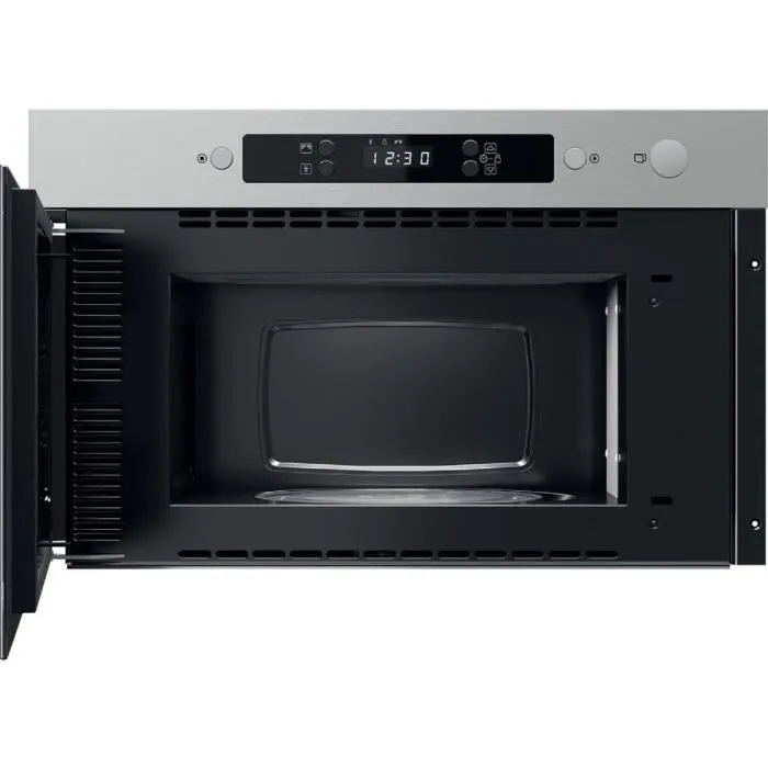 Whirlpool Four à Micro-Ondes Encastrable Inox MBNA900X 22 L - Technologie 3D Wave, Fonction Jet Defrost, Ouverture Latérale - Capacité pour Plats jusqu'à 28 cm