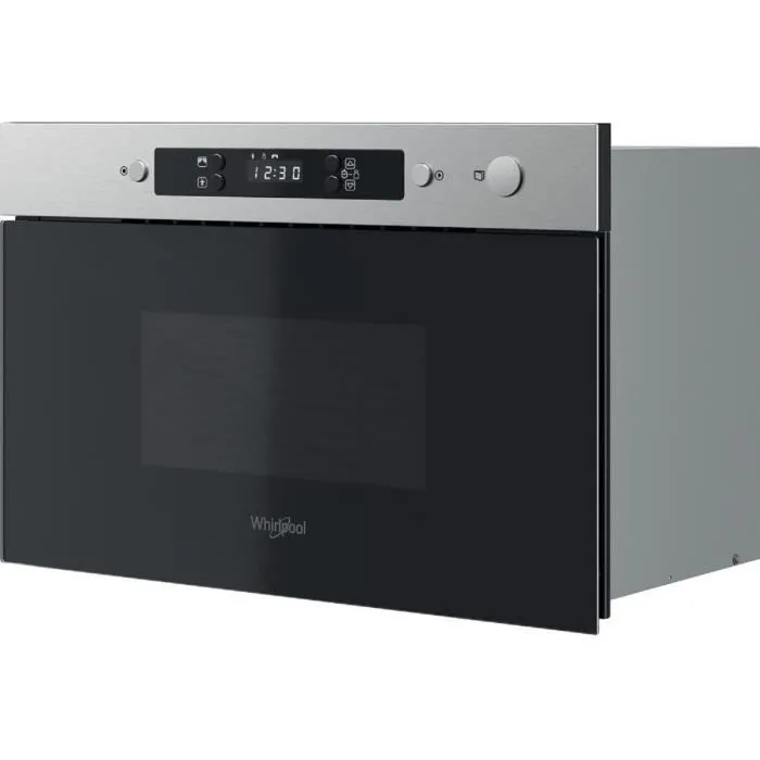 Whirlpool Four à Micro-Ondes Encastrable Inox MBNA900X 22 L - Technologie 3D Wave, Fonction Jet Defrost, Ouverture Latérale - Capacité pour Plats jusqu'à 28 cm