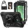 eSTUFF Chicago Coque de protection Full Body Defender étui intégral pour Samsung Galaxy Tab Active3/Active5 avec protection d'écran, pied support et bandoulière - Noir