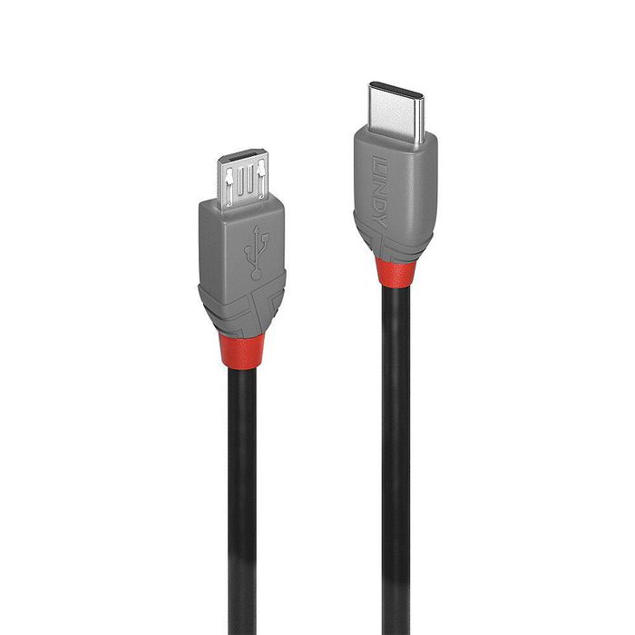 Lindy Câble USB 2.0 Type C vers Micro-B Anthra Line, 0,5m Lindy Câble USB 2.0 Type C vers Micro-B Anthra Line, 0,5m