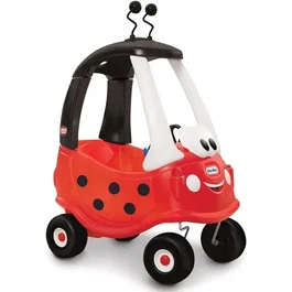 Little Tikes Cozy Coupe Coccinelle - Voiture à pédales enfant avec portes, klaxon et plancher amovible - Dès 18 mois - Ornée de pois