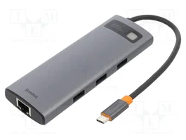 BASEUS Hub USB 8 ports en aluminium gris