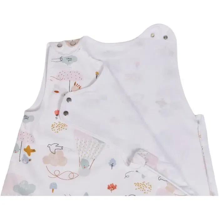 Tineo BALLOONS - Douillette ou gigoteuse évolutive d'été réglable de 80 à 100 cm pour bébé - Blanc