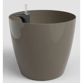 Artevasi - San Remo SWS 36 BR - Pot de fleurs sur pieds pour intérieur et extérieur en plastique résistant aux UV - Ø36 x H33,5 cm - 25 litres - Couleur taupe