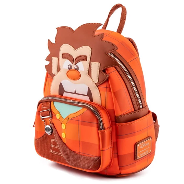 Loungefly Disney Romperalph Mochila Cosplay Wreck-It Ralph Cuir Vegan Détails Jeans 22.8x26.7x11.5cm