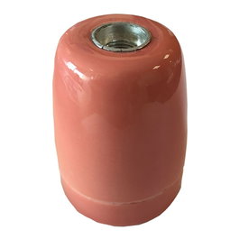 F-Line Porte-ampoule céramique vintage E27 100W 250V~ rose Ø47 x 59 mm avec caisse sécurité