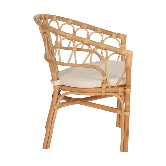 Chaise de Salle à Manger Blanc Naturel Rotin 58 x 59 x 78 cm