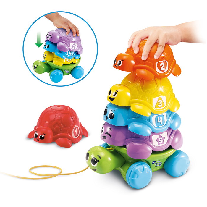 V-Tech Tortue arc-en-ciel à empiler - Jouet éducatif d'éveil avec 5 coquilles numérotées et cordon de traction - Pour enfants à partir de 12 mois V-Tech Tortue arc-en-ciel à empiler - Jouet éducatif d'éveil avec 5 coquilles numérotées et cordon de traction - Pour enfants à partir de 12 mois