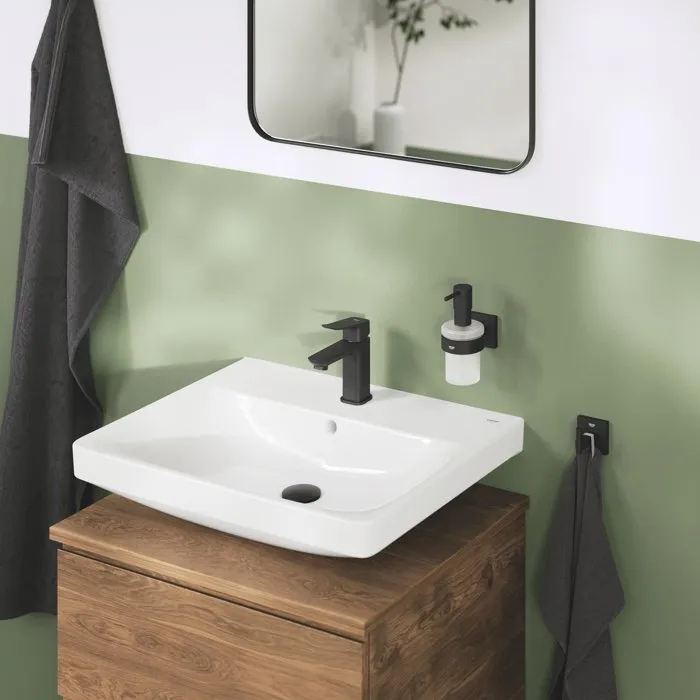 GROHE DICE Mitigeur de lavabo Taille S Noir mat avec levier Clic-clac, technologie SilkMove, limiteur de débit et de température, 5 l/min à 3 bars