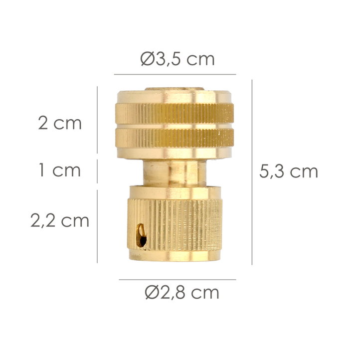SATURNIA Connecteur de tuyau en laiton 3/4'' avec fonction STOP SATURNIA Connecteur de tuyau en laiton 3/4'' avec fonction STOP