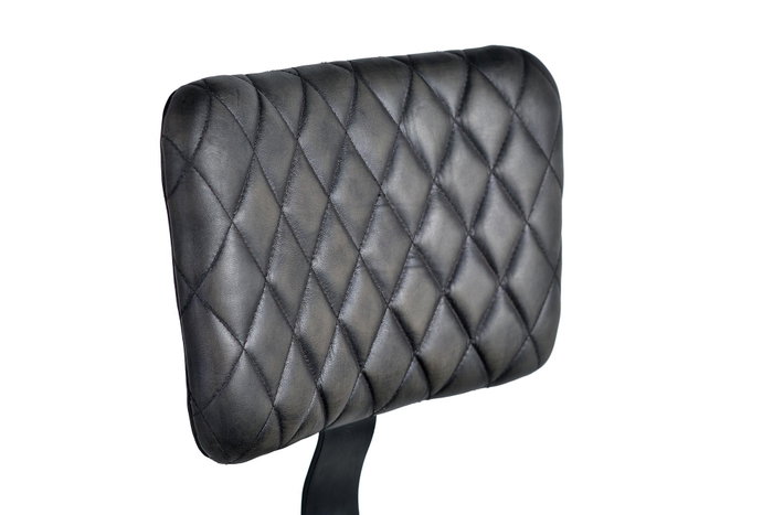 GINER Y COLOMER - Tabouret de bar - Lot de 2 tabourets en cuir véritable et métal, structure métallique, cuir gris anthracite - H112 x L45 x P46 cm