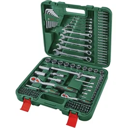 Bosch Set d'outils 134 pièces - Coffret de fixation avec cliquets, clés, embouts et douilles pour bricolage