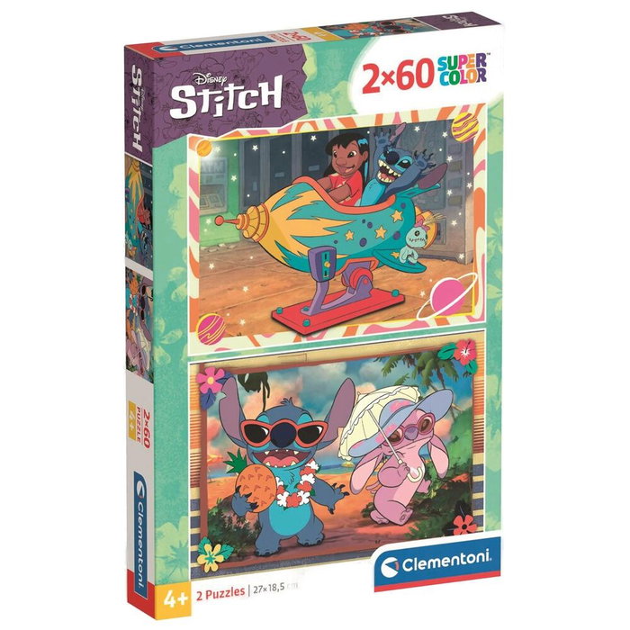 Clementoni Lot de 2 Puzzles Stitch 60 Pièces
