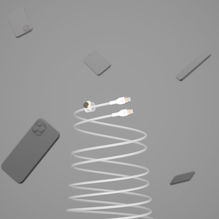 Belkin BOOST CHARGE PRO Flex Câble USB-C vers USB-C 60W, 2m, Blanc Belkin BOOST CHARGE PRO Flex Câble USB-C vers USB-C 60W, 2m, Blanc