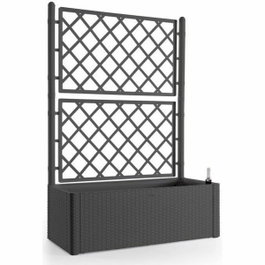 Stefanplast Jardinière Natural Deluxe avec treillis Anthracite 100 x 43 x 142 cm