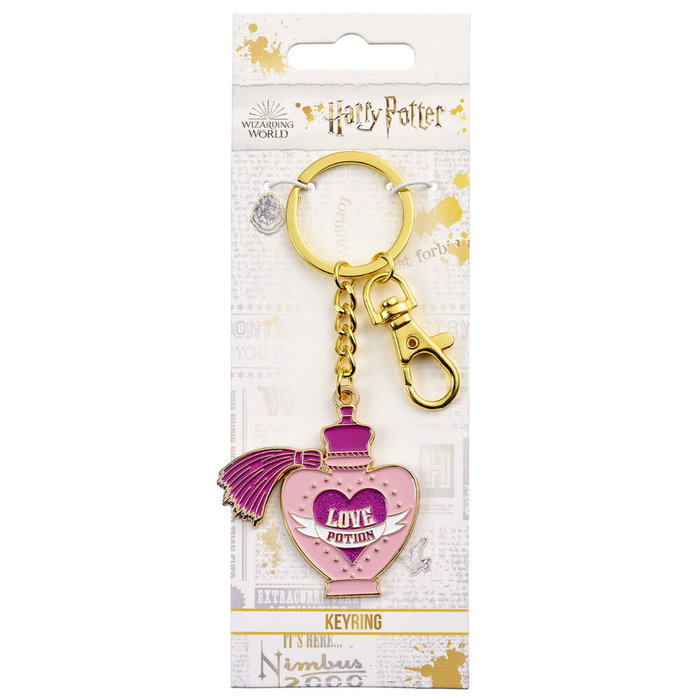 Harry Potter Porte-clés Potion d'Amour en Alliage de Zinc, Détails Dorés et Émaillés - Réplique de Collection