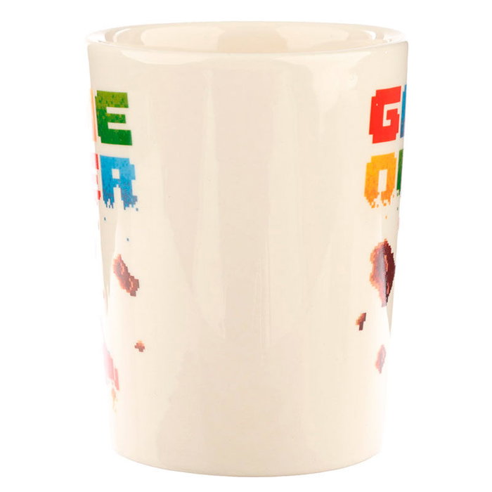 PUCKATOR Tasse avec anse 3D Manette de jeu vidéo Pixel Game Over - Céramique - 11x14,5x8,5 cm