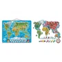 Clementoni Puzzle Magnétique du Monde - Planisphère Educatif avec Animaux, Paysages et Monuments pour Enfants à partir de 3 ans