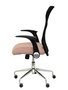 Chaise Minaya Mécanisme d'inclinaison tissu Rose Maille Noir Structure chromée Accoudoirs relevables Sans appui-tête Roulettes en nylon 50 mm