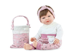 Marina & Pau Poupée Sweet Baby Pink avec corps articulé et étui 42 cm - Produit en espagnol