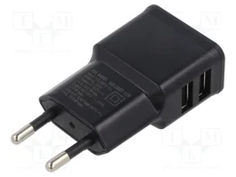 GOOBAY Chargeur USB noir avec 2 ports USB-A