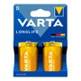 Varta Pile alcaline Longlife D LR20 1,5 V 2 unités Blister Ø34,2 x 61,5 mm