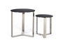 GINER Y COLOMER Lot de 2 Tables Basses en Aluminium et Métal Noir, Design Contemporain à Surface Martelée, Finition Artisanale