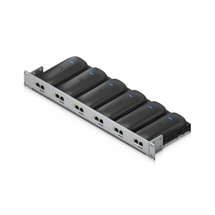 Ubiquiti AI Port Rack Mount 1U - Support de montage en rack en acier SGCC et polycarbonate pour 6 AI Ports