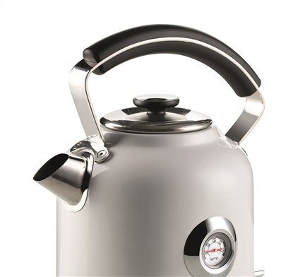 Ariete 2854/01 Bouilloire électrique Moderna 1,7 L blanche - Inox, base 360°, arrêt auto, thermomètre
