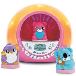 VTECH STORY'CLOCK - Conteuse réveil rose pour enfant 3-8 ans avec lumières, personnages, histoires et coach de sommeil - Version française