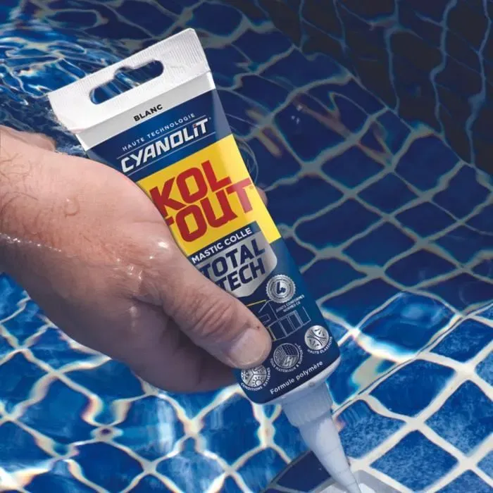 Cyanolit Colle de fixation et d'étanchéité Koltout Total Tech Ultra-polyvalente - Blanc - Haute résistance (300 kg/10 cm²) - Pour bois, métal, carrelage - Tube 125 ml