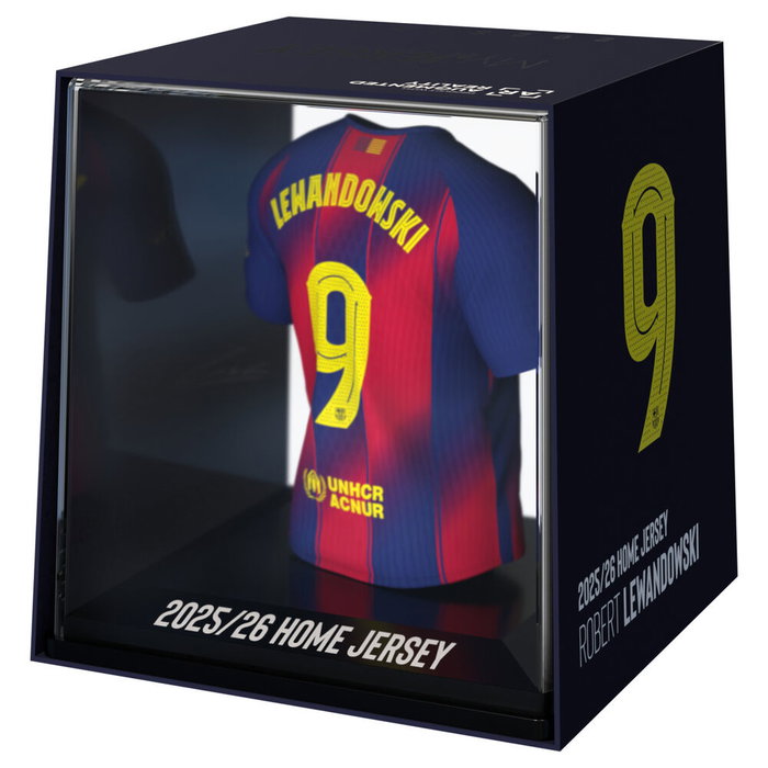 FANCOLLEX Figurine miniature Lewandowski FC Barcelona - 9.5cm - Vinyle, acrylique et plastique biodegradable