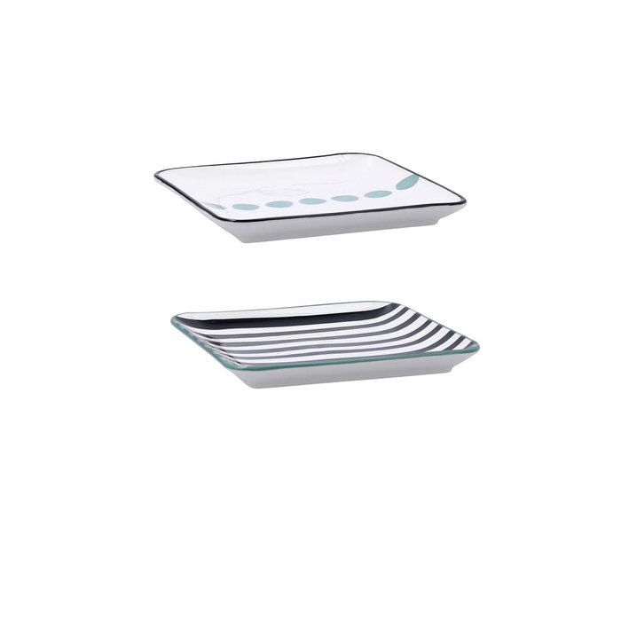 Bidasoa Plateau apéritif Zigzag Multicouleur Céramique Carré 15 x 15 cm (Lot de 2)</div>