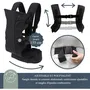 Dreambaby Journey - Porte-bébé réglable 3-en-1 Noir, pour nouveau-né et enfant jusqu'à 15 kg, 3 positions de portage ergonomique pour confort et sécurité