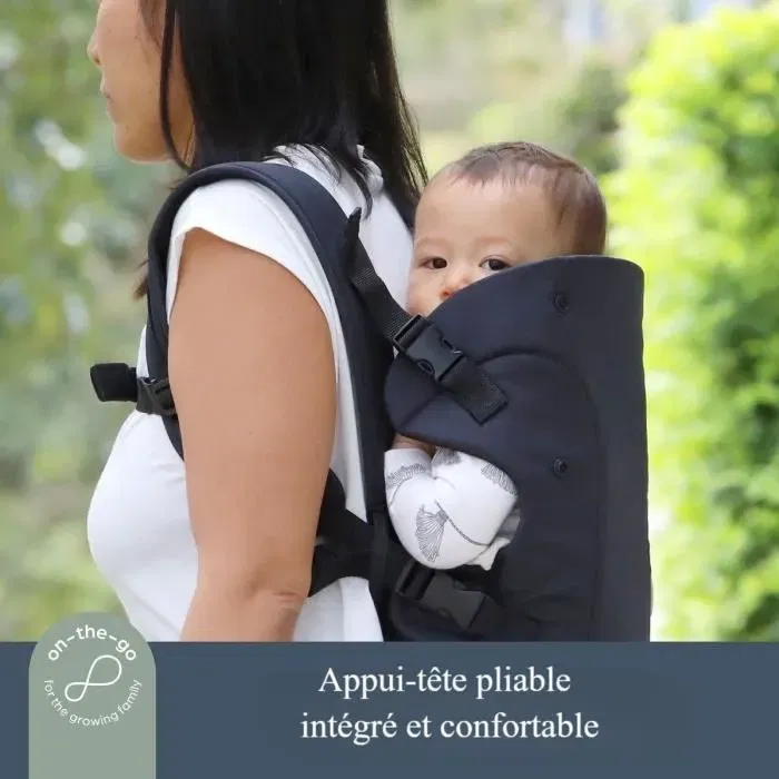 Dreambaby Journey - Porte-bébé réglable 3-en-1 Noir, pour nouveau-né et enfant jusqu'à 15 kg, 3 positions de portage ergonomique pour confort et sécurité